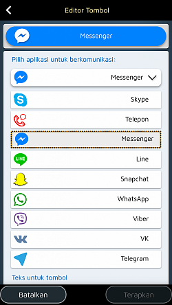 Integrasikan aplikasi komunikasi favorit Anda (WhatsApp, Messenger, Line)