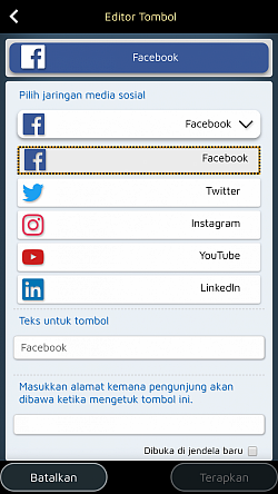 Buat tombol khusus untuk mengundang pembaca Anda ke jejaring sosial Anda